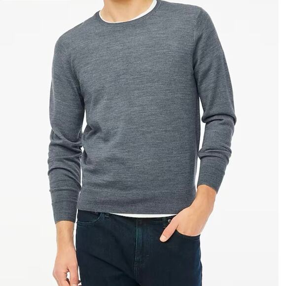 J. Crew Other - J Crew gray luxe Merino wool-blend crewneck sweater XL